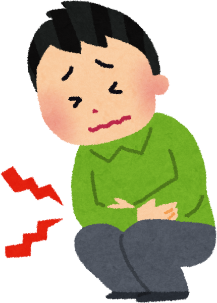 Illustration of a Man Experiencing Stomach Pain